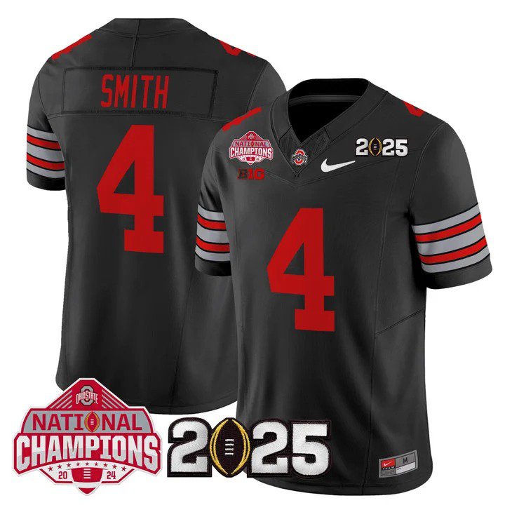 Men's Jeremiah Smith #4 Ohio State Buckeyes 2025 Black Vapor Limited Stitched Football Jersey
